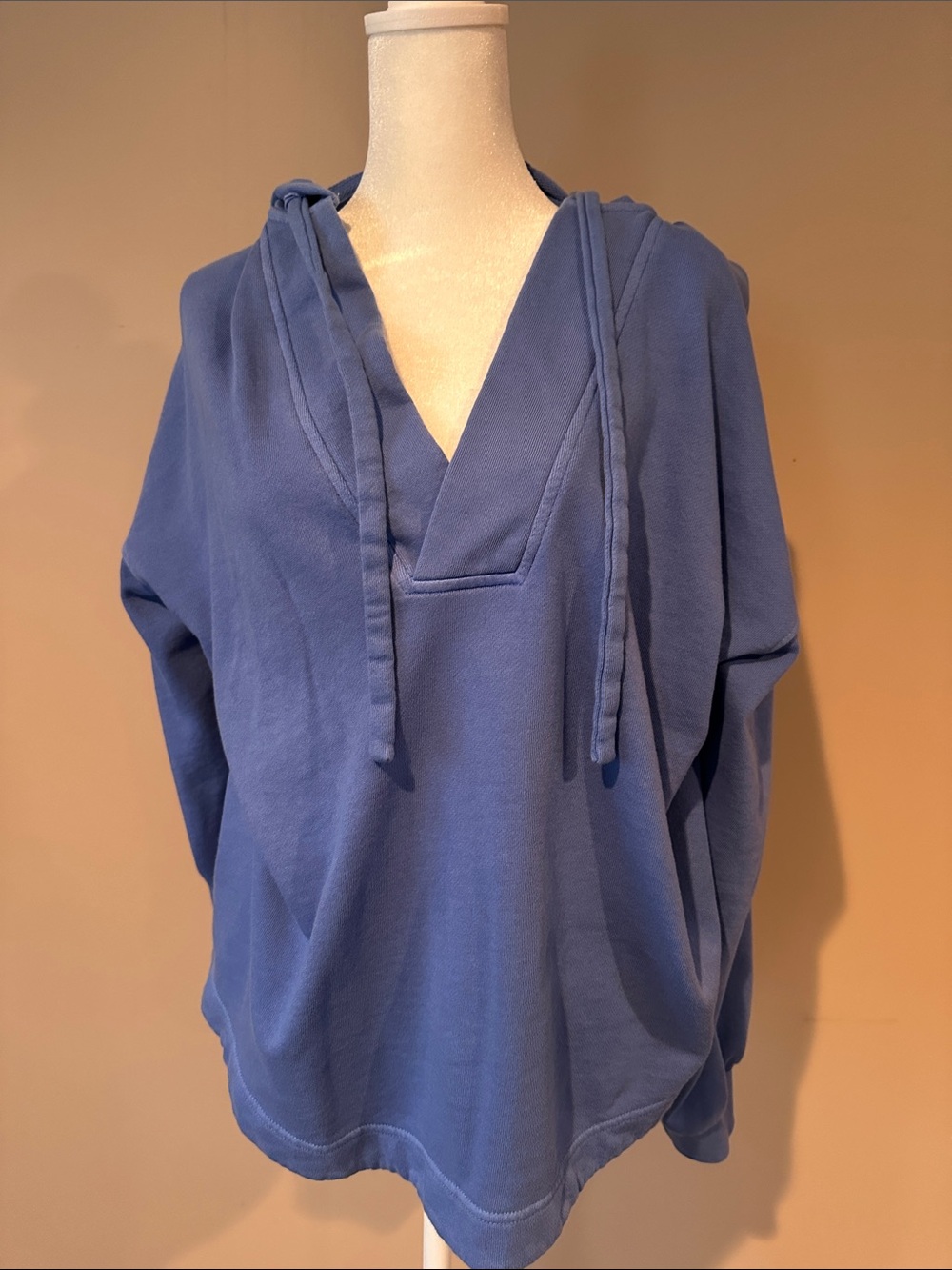 Old Navy Dusty Blue V-Neck Hoodie Sweater